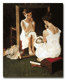 Girl In Mirror, by Norman Rockwell